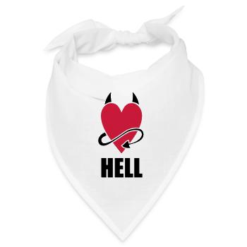 Heart Hell - Bandana Dreieckstuch - Weiß - Vorne