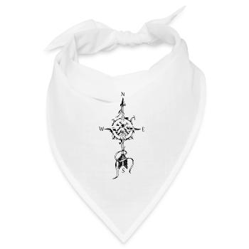 Kompass - Bandana Dreieckstuch - Weiß - Vorne