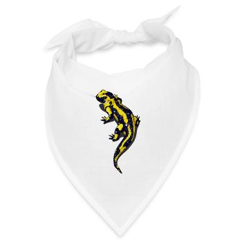 Salamander Nacht - Bandana Dreieckstuch - Weiß - Vorne