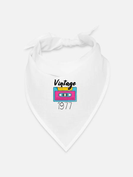 Vintage 1977 Baujahr 1977 - Bandana Dreieckstuch - Weiß