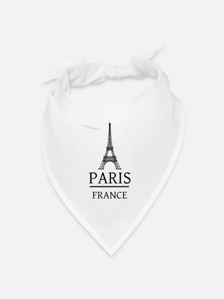 Paris Frankreich - Bandana Dreieckstuch - Weiß