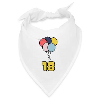 18. 18 JAHRE ALT. 18-JÄHRIGES JUBILÄUM. GEBURTSTAG 18 JAHRE. - Bandana Dreieckstuch - Weiß - Vorne