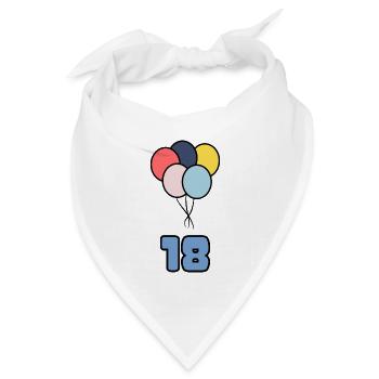 18. 18 JAHRE ALT. 18-JÄHRIGES JUBILÄUM. GEBURTSTAG 18 JAHRE. - Bandana Dreieckstuch - Weiß - Vorne