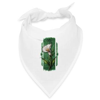 Elegante Blüten: Calla Lilie Blumendesign - Bandana Dreieckstuch - Weiß - Vorne