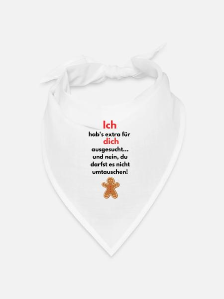 Für dich Weihnachtsgeschenk - Bandana Dreieckstuch - Weiß