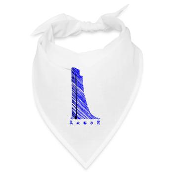 Laboe Marine-Ehrenmal – Modernes Linien-Art Design - Bandana Dreieckstuch - Weiß - Vorne