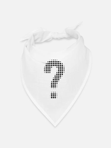Fragezeichen Pixeloptik - Bandana Dreieckstuch - Weiß