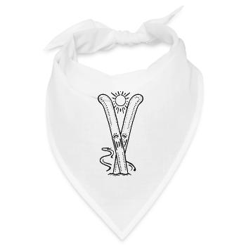 Skier mit Sonne - Bandana Dreieckstuch - Weiß - Vorne