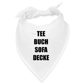Tee Buch Sofa Decke - Bandana Dreieckstuch - Weiß - Vorne