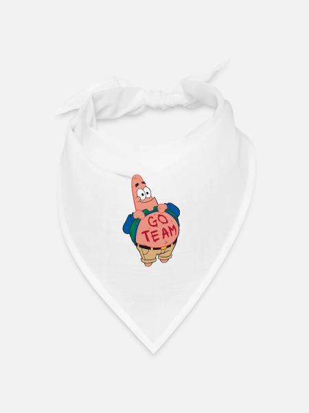 Spongebob Schwammkopf Patrick Star Go Team Design - Bandana Dreieckstuch - Weiß