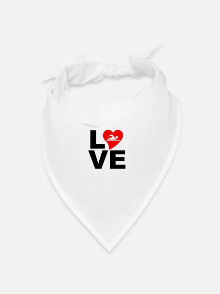 love schwimmen - Bandana Dreieckstuch - Weiß
