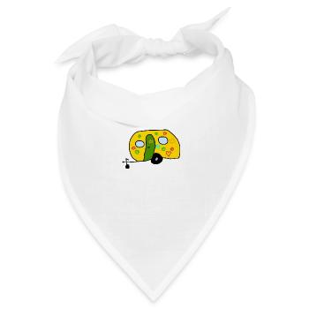 Wohnwagen Flower Power - Bandana Dreieckstuch - Weiß - Vorne