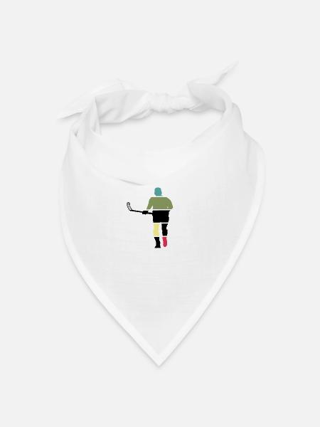 Floorball Unihockey unihoc "Floorballspieler" - Bandana Dreieckstuch - Weiß