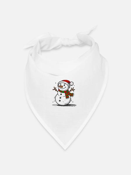 Schneemann - Bandana Dreieckstuch - Weiß