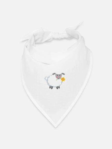 Schöne Schafe - Bandana Dreieckstuch - Weiß