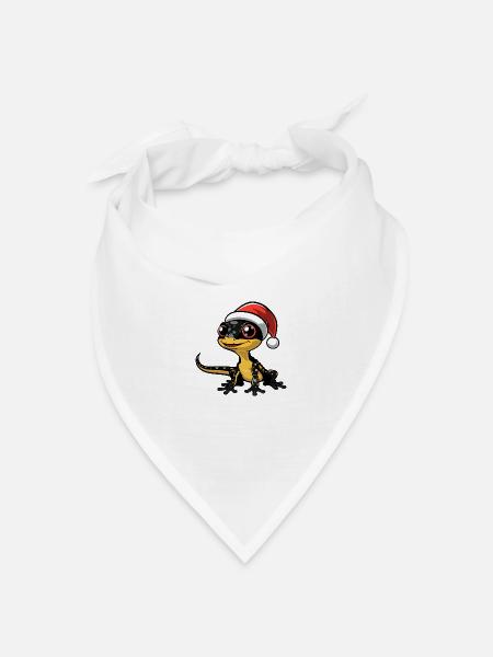 Echse Weihnachten - Bandana Dreieckstuch - Weiß