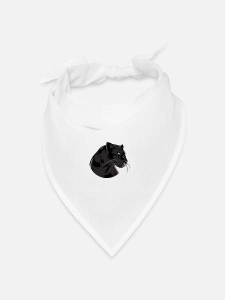 Panther - Bandana Dreieckstuch - Weiß