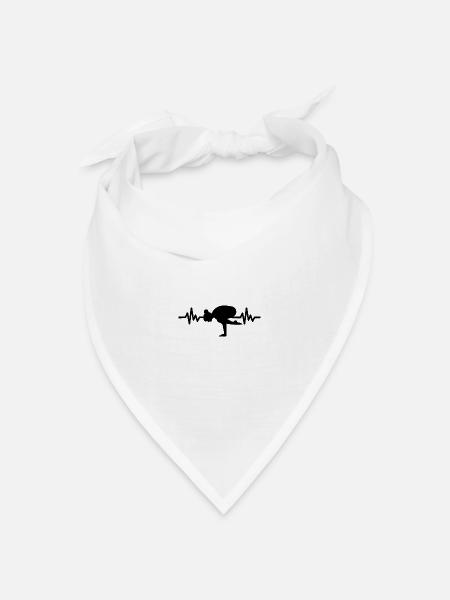 Herzschlag Turnen Meditation Gymnastik Yoga - Bandana Dreieckstuch - Weiß