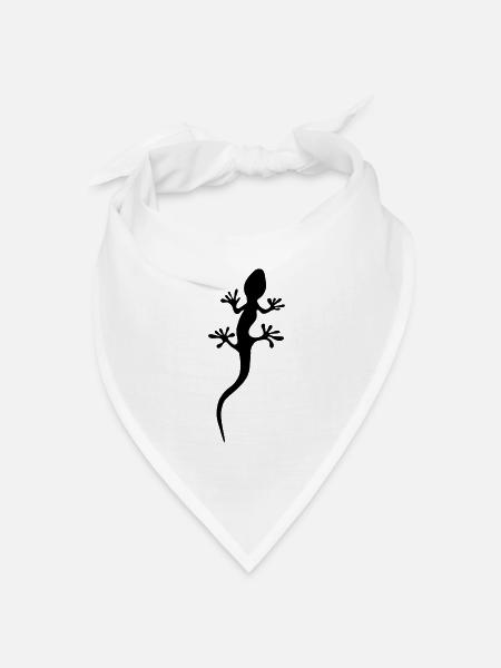 Gecko - Bandana Dreieckstuch - Weiß