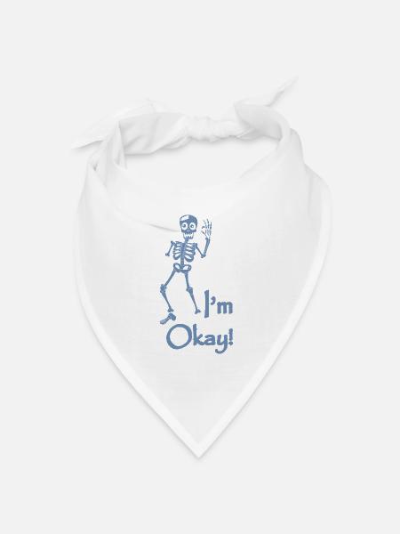 Skelett Kostüm Ich bin Okay - Bandana Dreieckstuch - Weiß