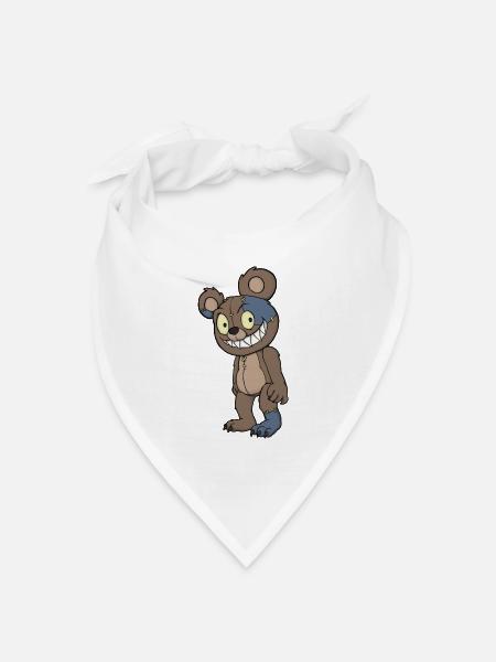 Creepy Teddybär - Bandana Dreieckstuch - Weiß