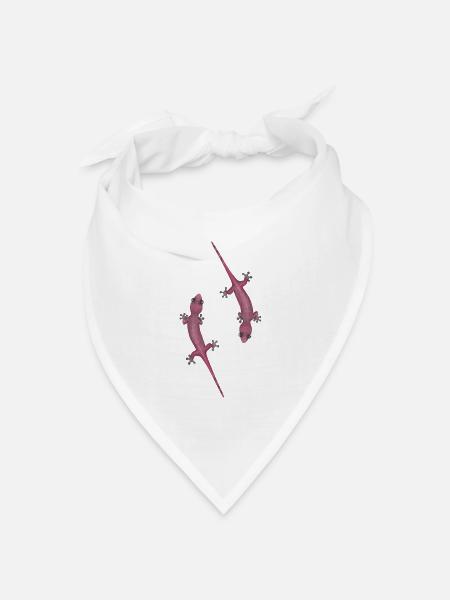 lustige Geckos - Bandana Dreieckstuch - Weiß