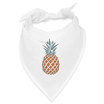 Ananas Vektor - Bandana Dreieckstuch - Weiß - Vorne