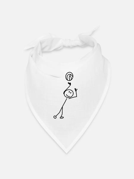 Volleyball Strichmännchen - Bandana Dreieckstuch - Weiß
