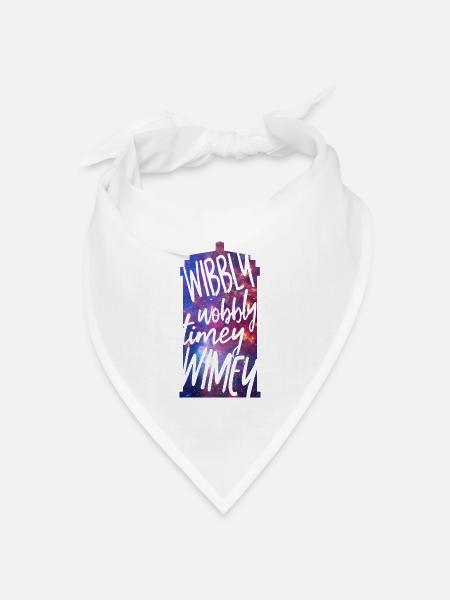 Wibbly Wobbly Timey WImey - Bandana Dreieckstuch - Weiß