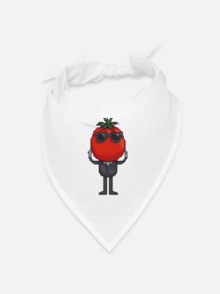 Tomate in Tux - Bandana Dreieckstuch - Weiß