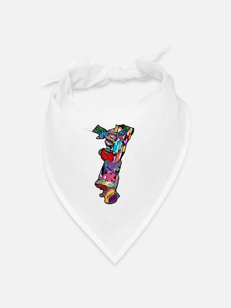 Pop-Art-Region Elsass - Bandana Dreieckstuch - Weiß