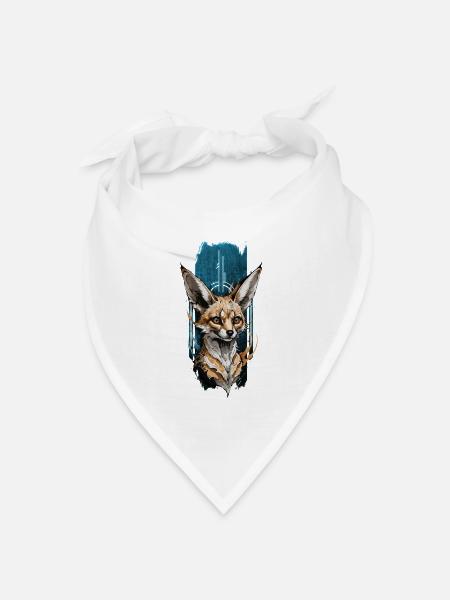 Wüsten-Sprite: Fennec Fox - Bandana Dreieckstuch - Weiß