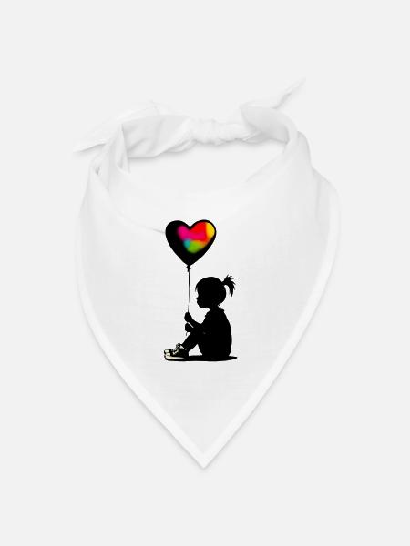 Herzensliebe - Bandana Dreieckstuch - Weiß