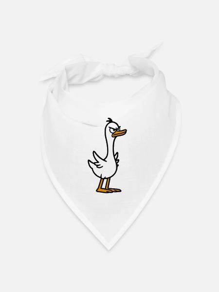 Wütende Gans - Bandana Dreieckstuch - Weiß