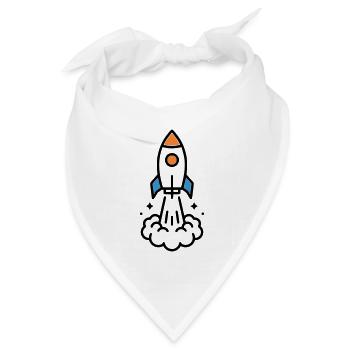Rakete Start Weltraum Comic - Bandana Dreieckstuch - Weiß - Vorne