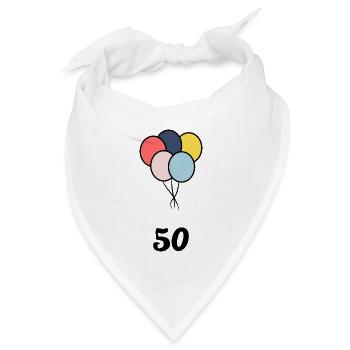 50. 50 JAHRE. 50-JÄHRIGES JUBILÄUM. 50-JÄHRIGES JUBILÄUM. - Bandana Dreieckstuch - Weiß - Vorne