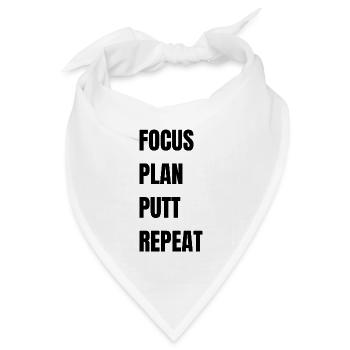 Golf Focus Plan Putt Repeat - Bandana Dreieckstuch - Weiß - Vorne