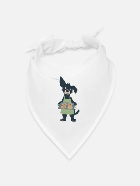 Süßer Backhund - Bandana Dreieckstuch - Weiß
