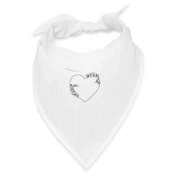 Rahmen Herz - Bandana Dreieckstuch - Weiß - Vorne
