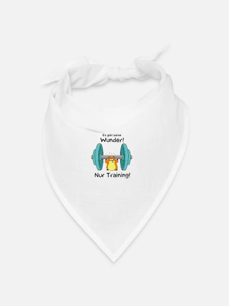 Keine Wunder - nur Training - Bandana Dreieckstuch - Weiß