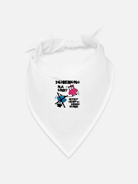 Scheidung na und - Brauteule mit Bräutigam X - Bandana Dreieckstuch - Weiß