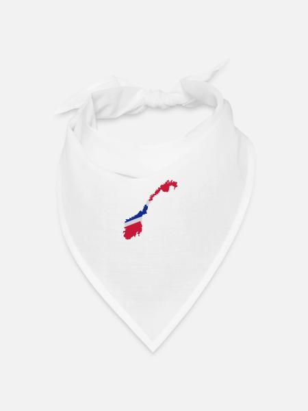 Norwegen - Bandana Dreieckstuch - Weiß