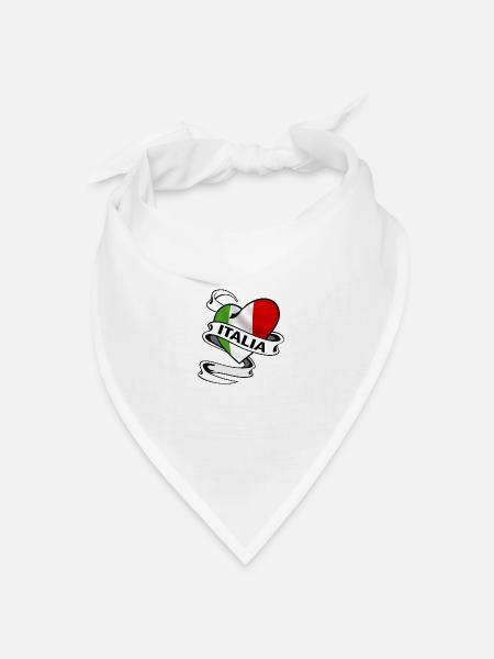 italien herz - Bandana Dreieckstuch - Weiß