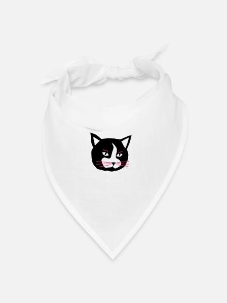 Cat - Bandana Dreieckstuch - Weiß