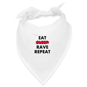 EAT - RAVE REPEAT - Bandana Dreieckstuch - Weiß - Vorne