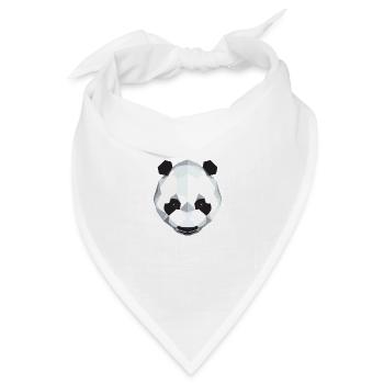 Panda Polygon Geometrisch Vector Art Wild Tier - Bandana Dreieckstuch - Weiß - Vorne