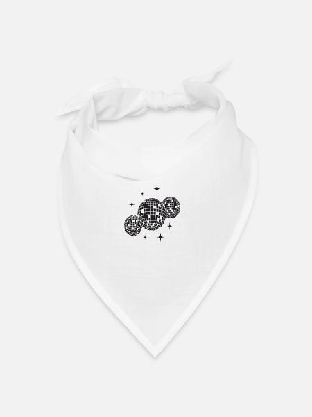 Discokugeln - Bandana Dreieckstuch - Weiß