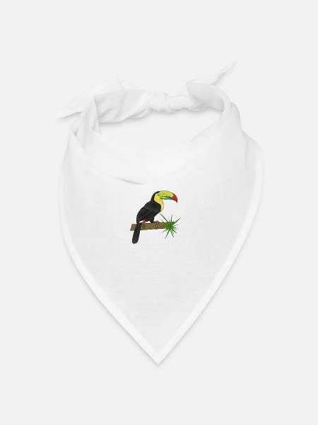 Tukan - Bandana Dreieckstuch - Weiß