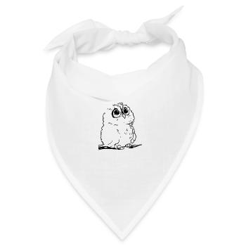 Niedliche Eule - Bandana Dreieckstuch - Weiß - Vorne