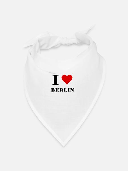 I Love Berlin - Bandana Dreieckstuch - Weiß